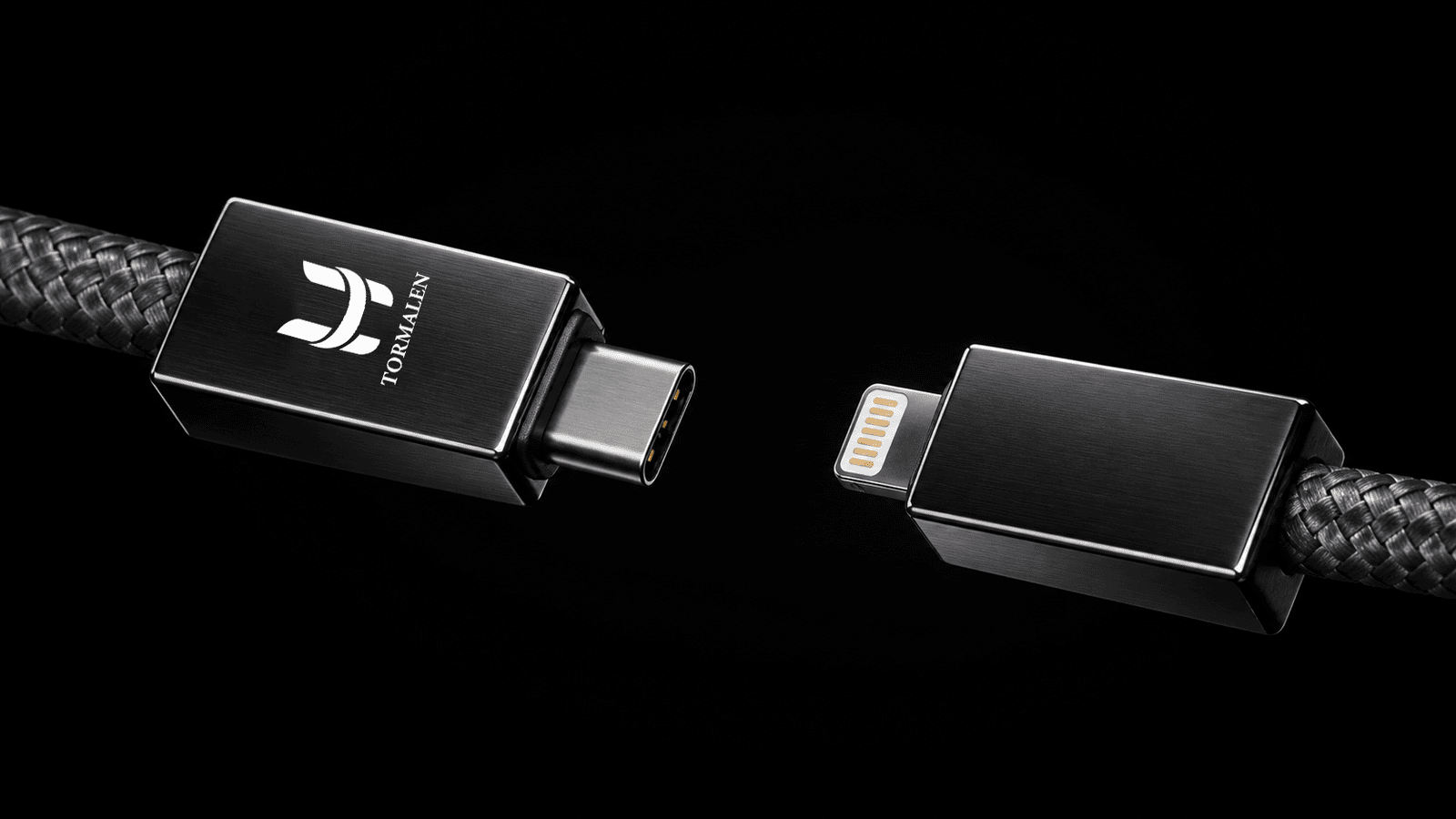 USB-C and Lightning connectors macro