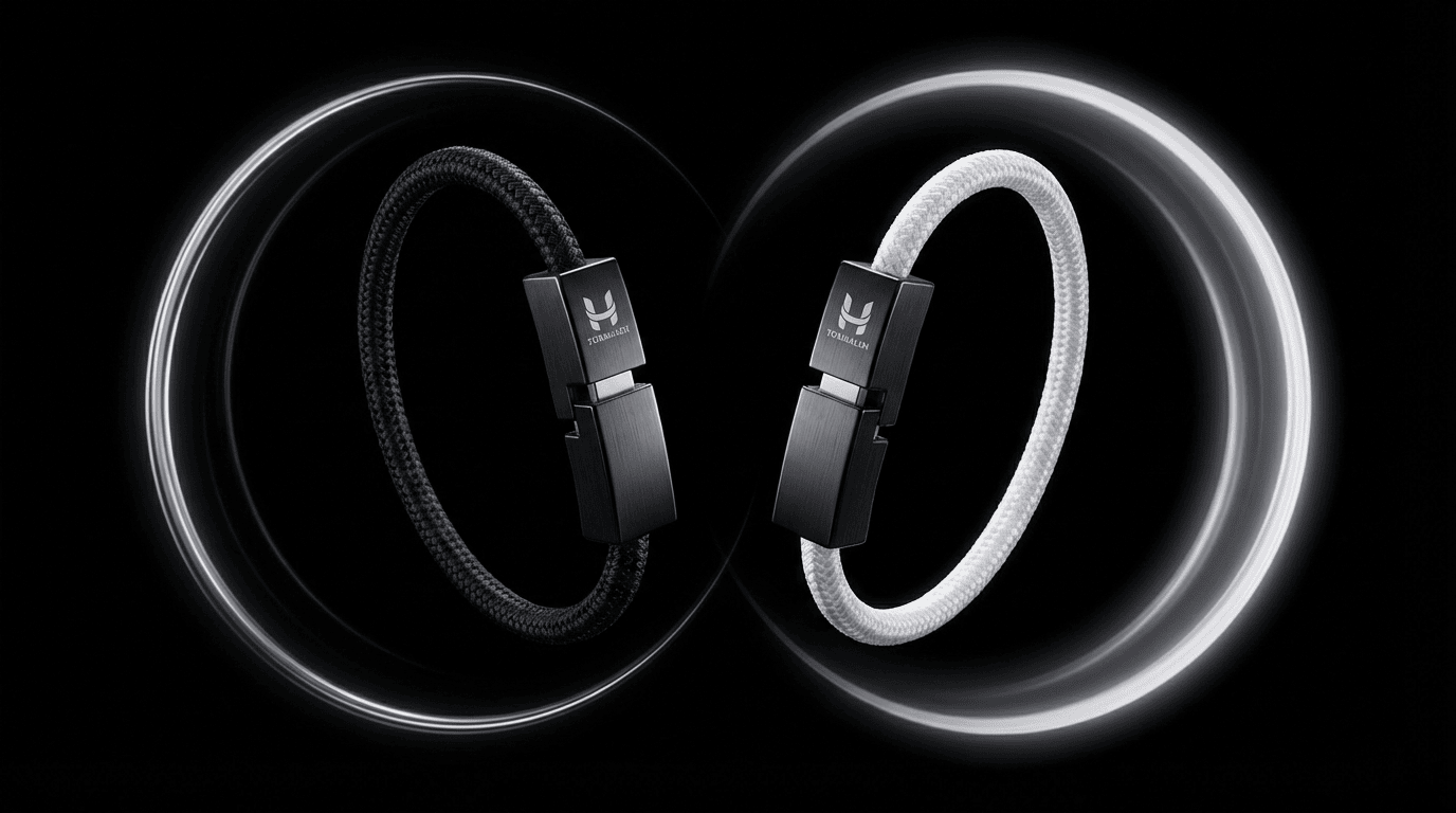 TORMALEN charging bracelets — black and white